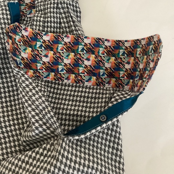 Robert Graham Shirt Mens 2XL Grey White Houndstooth Button Down Flip Cuff Preppy - Picture 14 of 16